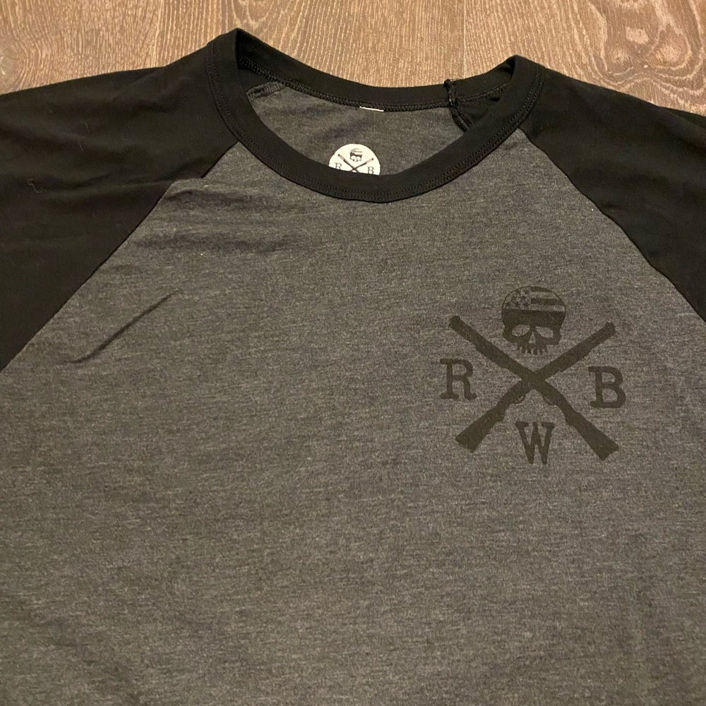Red white blue apparel 3/4 shirt. Made in the USA!